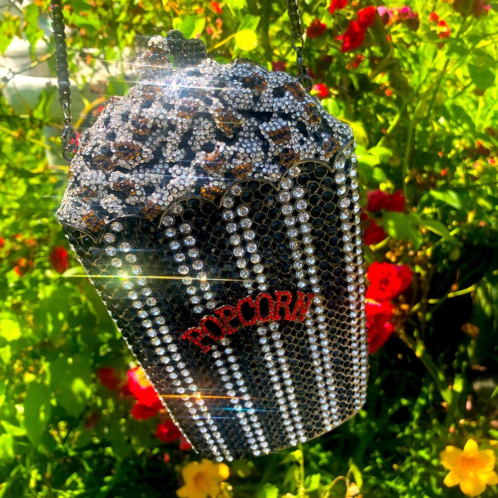 “ POP POP “ popcorn bag in black and red.